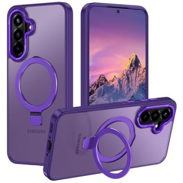 Imagem de Casehas Capa para Samsung Galaxy A36 5G/A56 5G, com suporte magnético invisível [proteção militar contra quedas] [compatível com MagSafe] à prova de choque, fina, translúcida, antiderrapante, roxo