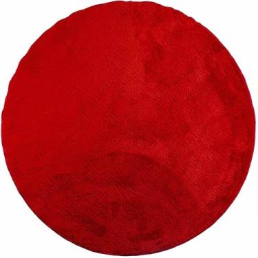 Imagem de Tapete Redondo 1,20m Quarto Sala Escritório Pelo Macio Antiderrapante (Vermelho)
