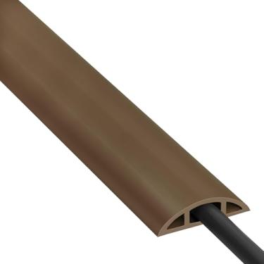 Imagem de ZhiYo Escondedor de 1,2 m para 1 fio pequeno, capas de cabo de PVC macio para fios no chão, capa de fio para esconder cabos de alimentação, cabos de proteção de capa de cabo, cavidade do cabo: L0,119