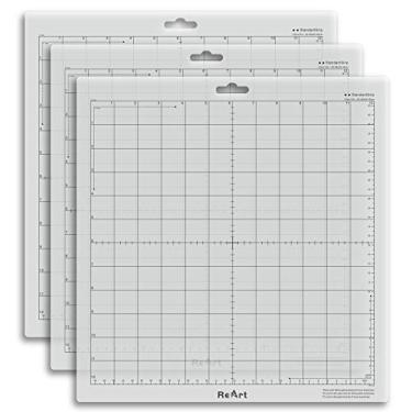 Imagem de ReArt Tapete de corte para Silhouette Cameo 3 pacotes 30,5 cm x 30,5 cm - Tapete de corte adesivo de aderência padrão conjunto de tapetes de vinil artesanato