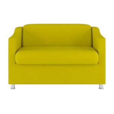 Imagem de Namoradeira Decorativa Reforçada Recepção Suede Amarelo - JMDECOR