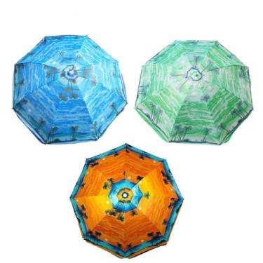 Imagem de Guarda Sol Articulado 1,80m Uv Aço Para Praia Piscina Verão Pesca(ESTAMPADO(não articulado))