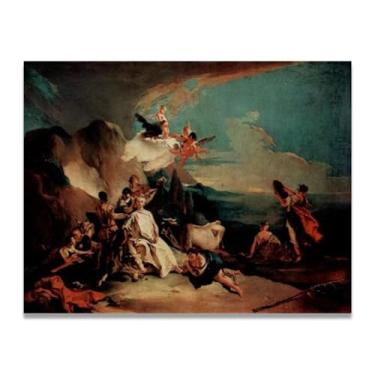 Imagem de Impressão em tela The Rape of Europa Giovanni Battista Tiepolo – Obra-prima rococó barroca, pintura escolar de Veneza, pintura a óleo decorativa para galeria doméstica 40 x 52 cm