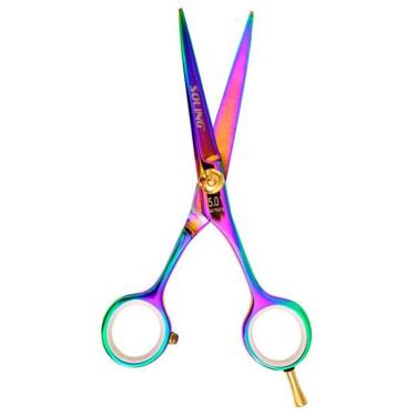 Imagem de Tesoura Profissional Soling Fio Navalha Premium Colorida 5.0 Polegadas