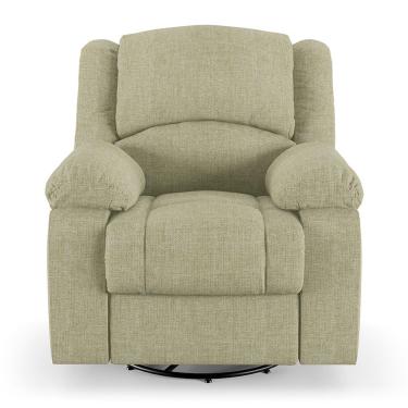 Imagem de Poltrona Do Papai Reclinável Sala De Cinema Barcelona Glider Manual Giratória Massagem Usb Linho Bege