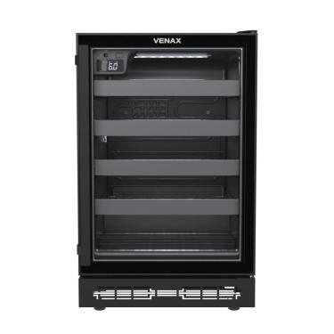 Imagem de Adega Venax Cave In 100 para 24 Garrafas com Porta de Vidro Duplo Preto 110V