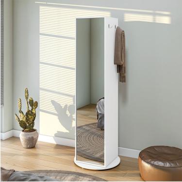 Imagem de Sapateira Esthela Com Espelho E Base Giratória Móveis Lopas Branca