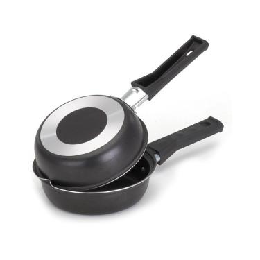 Imagem de Frigideira Dupla Hamburgueira E Omeleteira Antiaderente 14 Cm Preto