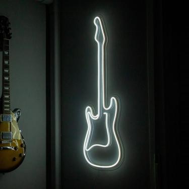 Imagem de Painel Luminoso Criativo Guitarra - Neon Led Branco Quente