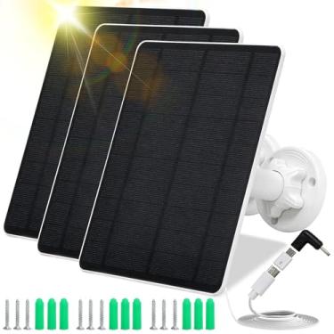 Imagem de MUZUZZI Painel Solar para Câmera de Segurança, Painel Solar Usb 5W para Câmeras Dc 5V, Carregador de Painel Solar para Câmera Micro Usb e Usb-C e Dc, Carregador de Painel Solar Usb ()