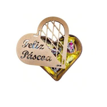 Imagem de 10 Caixa Coração Feliz Pásco Bombom - em MDF - NoBrand