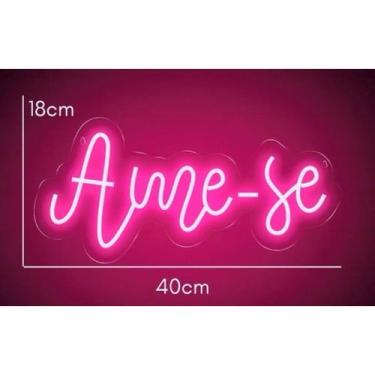 Imagem de Painel Led Neon Ame-se Festa Decoração 18X40 com fonte bivolt - NoBran