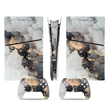 Imagem de HAIBIANDI Adesivo Skin para PS5 Slim Digital Edition/Disk Edition, decalque de vinil, capa protetora para console e controle PS5 Slim (edição digital)