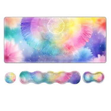 Imagem de NXZGO Tapete de mesa para jogos, bonito teclado fosco de mesa descanso de pulso para desktop, antiderrapante grande, mouse pad grande com suporte de pulso para computador de escritório doméstico I