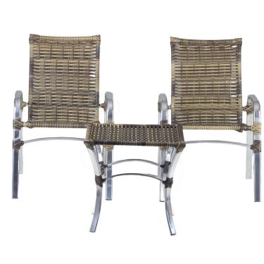 Imagem de Kit 02 Cadeiras E Mesa área Externa Varanda Edícula Sacada Cappuccino