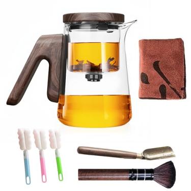 Imagem de Bule de chá pequeno de vidro encantado de 720 g, bule de chá magnético YJX projetado para conveniência, magia de bruxaria com filtro para separação de chá solto e água (750 ml)