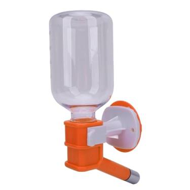 Imagem de YOUTHINK Garrafa de água da Gaiola de Gaiola de Aço Inoxidável para Cães Gatos Porquinhos de Cobaias Pequenos Com Design de 300 Ml de Suspensão (ORANGE)