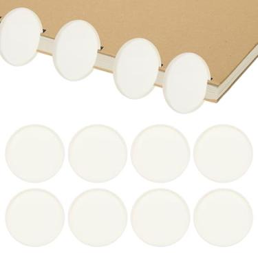 Imagem de PATIKIL Discos de encadernação de livros de plástico de 5 cm, pacote com 8 discos de expansão de disco, anéis redondos para fichário para agenda de caderno DIY, branco