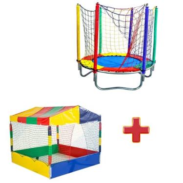 Imagem de Cama Elástica Pula Pula Trampolim 1,40m + Piscina de Bolinha 1,50m