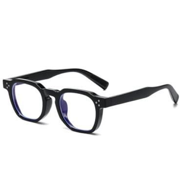 Imagem de Óculos de sol vintage com rebite oval, armação anti-luz azul, feminino e masculino, luxuoso, com leopardo (preto e transparente)