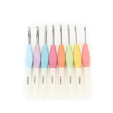 Imagem de lyrlody Ganchos de crochê 8 PCs Conjunto, Durável e Versátil, Suave e Eficiente, Design Ergonômico, Atenda às Suas Necessidades de tricô, para Qualquer Projeto, Lightweiht Com ABS Handlw para