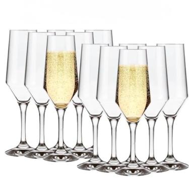 Imagem de Conjunto 12/06 Copo de Cristal para Buffet, Taça de Vinho 186ML, Champanhe, Espumante, Vinho Branco, Bar, Restaurante(12)