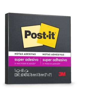 Imagem de Bloco de Recado POST-IT 76X76MM Preto 60FLS. - 3M