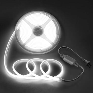 Imagem de Aclorol Fita de LED COB 110 V-120 V, luz de LED flexível para uso externo, impermeável, 110 V-120 V, plugue para quarto, uniforme de alta densidade, luz COB super branca 6000 K para construção de
