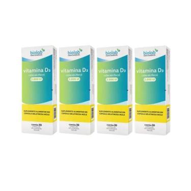 Imagem de Kit 4 Suplemento Vitamina D3 2.000 UI 30 Cápsulas - Biolab