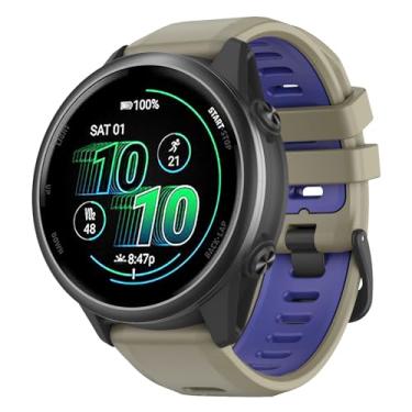 Imagem de OVERSTEP Pulseiras de relógio para Garmin Forerunner 570 47 mm/Forerunner 265/Forerunner 255, pulseira de silicone de 22 mm para smartwatch Venu 3 2/Vivoactive 4, roxo areia