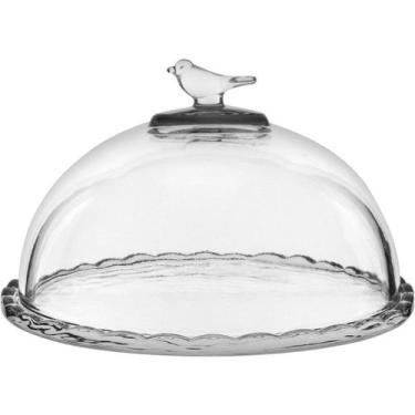 Imagem de QUEIJEIRA REDONDA HOME&CO COM TAMPA VIDRO 12x19x19cm TRANSPARENTE