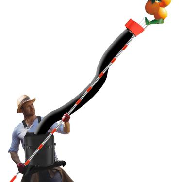 Imagem de QENWKXZ Pólo de colheita de frutas de 3,5 m com saco de colheita e funil de coleta, haste de colheita de frutas de comprimento ajustável com cesta, cesta portátil de colheita de frutas para maçãs