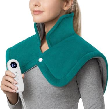 Imagem de IZZUBIZ Almofada de aquecimento para o Dia dos Pais para alívio da dor no pescoço, ombro e costas, almofada elétrica para cãibras, pernas e pés, presentes para o dia das mães, Natal, aniversário