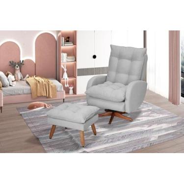 Imagem de Poltrona De Amamentação Clarice Com Giro Balanço E Puff - Bebê Complet