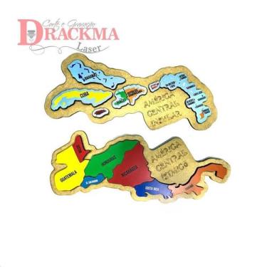 Imagem de Mapa da América Central Ístmico e Insular Quebra-Cabeça, Educativo, Pa