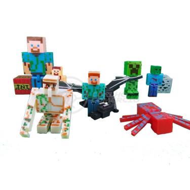 Imagem de Kit Minecraft Dragão 3 Bonecos + 1 Aranha Vermelha