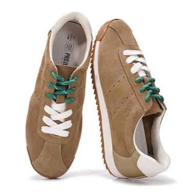 Imagem de Project Cloud Tênis feminino com cadarço para mulheres, tênis modernos (Lynn), Camurça bege, 35