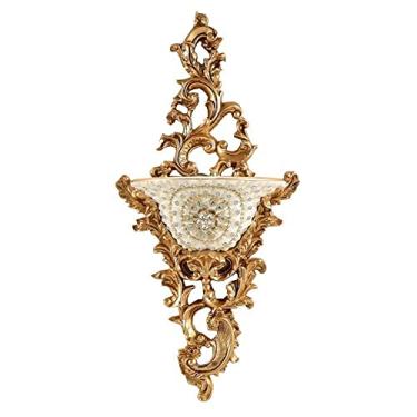 Imagem de CUTPOIY Vaso de flores de resina retrô de estilo europeu para sala de estar, sala de jantar, quarto, cozinha, escritório, hotel, decoração de parede, decoração de casa, vaso decorativo para pendurar