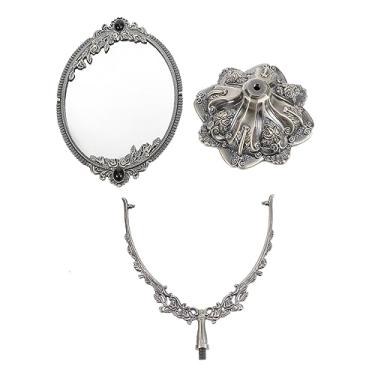 Imagem de Espelho de mesa, espelho retro, espelho de mesa antigo, espelho vintage, espelho de vaidade oval com suporte, espelho antigo (29 x 15 cm)