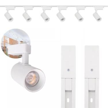 Imagem de Kit Trilho Eletrificado 10w 2m + 6 Spots Led Branco Frio - GALAXY LED
