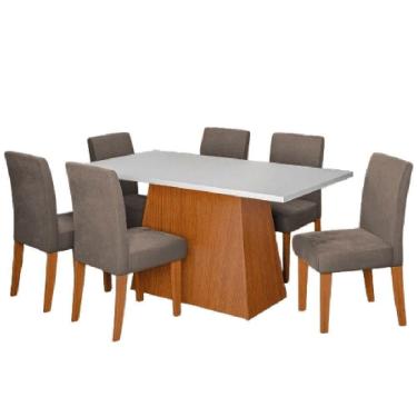 Imagem de Conjunto Sala De Jantar Mesa 1,60m Trento 6 Cadeiras