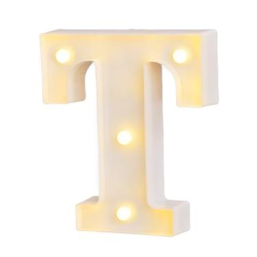 Imagem de Letras para letreiro de LED, letreiro para casamento, festa de aniversário, decoração de Natal, luz noturna e alfabeto de bar em casa (T)