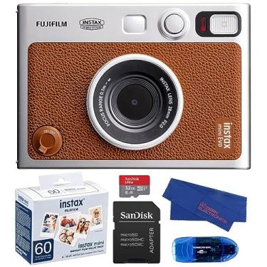 Imagem de Fujifilm Pacote de câmera instantânea híbrida INSTAX Mini EVO (marrom), inclui: Mini filme INSTAX 60 (60 exposições), cartão de memória SanDisk 32 GB MicroSDHC e mais (5 itens)