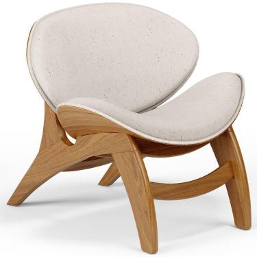 Imagem de Poltrona Decorativa Orgânica Sala Living Kadosh L02 Linho Cru