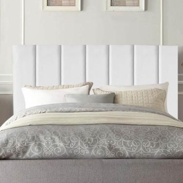 Imagem de Cabeceira Estofada Carla Queen Corino 160x126x11cm Branco Aurora Line