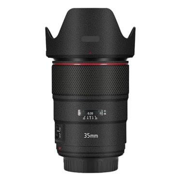 Imagem de EF 35 1,4 L II Adesivo de lente de câmera antiarranhões para Canon EF 35 mm F1.4 L II Capa protetora de película protetora (couro preto)