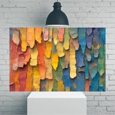 Imagem de Traços de pintura grossa formando textura vintage rústica arte de parede em tela - Pôster sem moldura de 30,5 x 45,7 cm - Ideia de presente para decoração de casa e escritório para sala de estar