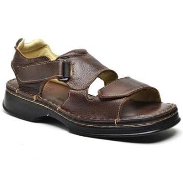 Imagem de Sandália Ortopédica Masculina Couro Confortável Dia a Dia-Masculino