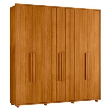 Imagem de Guarda Roupa Casal Veronese Ripado 6 Portas Cinamomo - Madetec Cinamomo