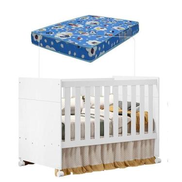 Imagem de Berço Americano Katatau Branco Acetinado Com Colcão Ortobom ? Reller